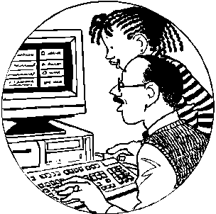 At computer