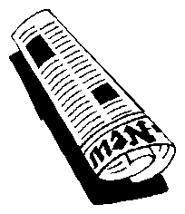 Rolled-up newspaper