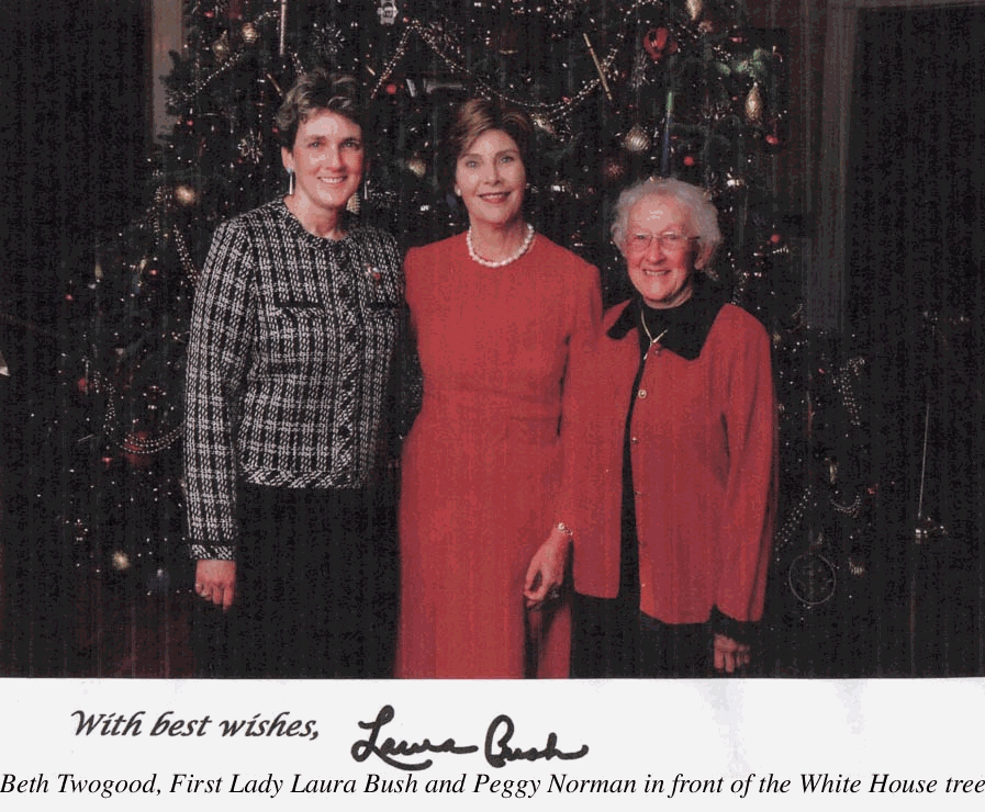 Peggy Noonan, Beth Twogood and Laura Bush